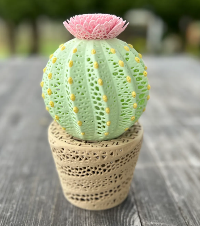 Cactus Pot Tea Light Lamp Daylight — 3D printed by Moon Studio 3D